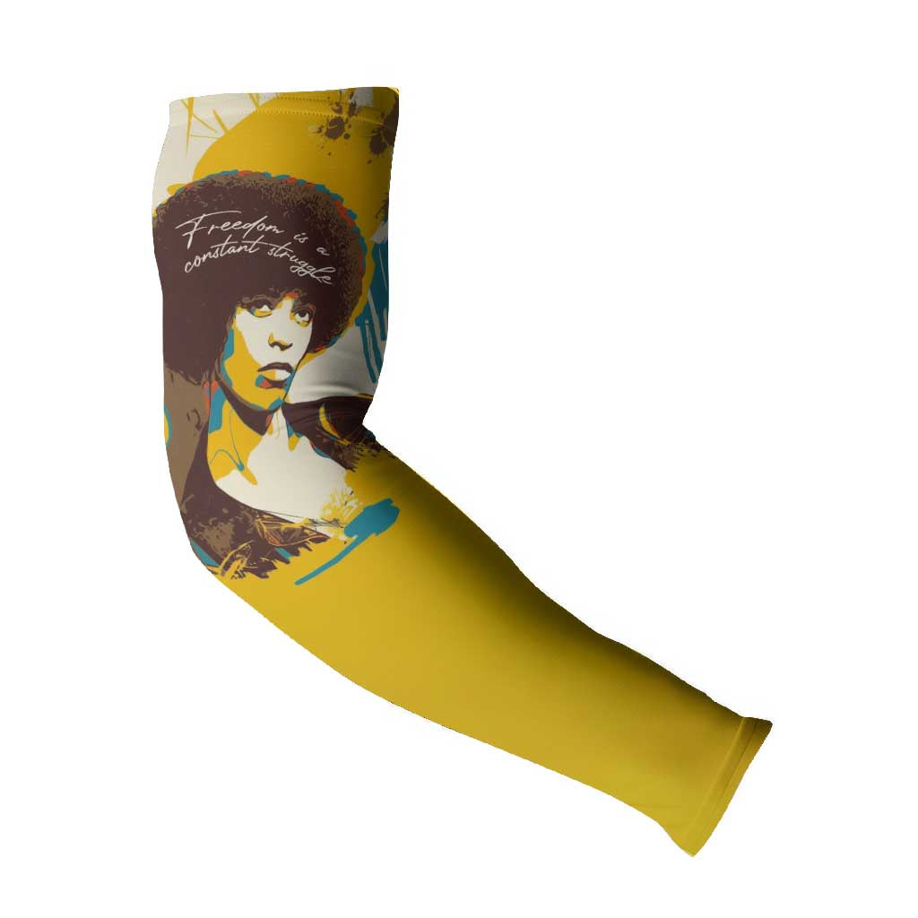 Angela Davis Arm Sleeves Bold Pop Art Style Freedom Is a Constant Struggle Quote Civil Rights Activist - Wonder Print Shop