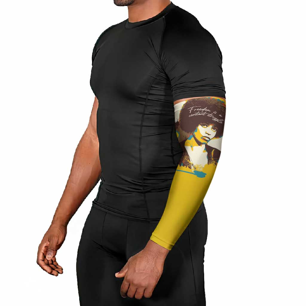 Angela Davis Arm Sleeves Bold Pop Art Style Freedom Is a Constant Struggle Quote Civil Rights Activist - Wonder Print Shop