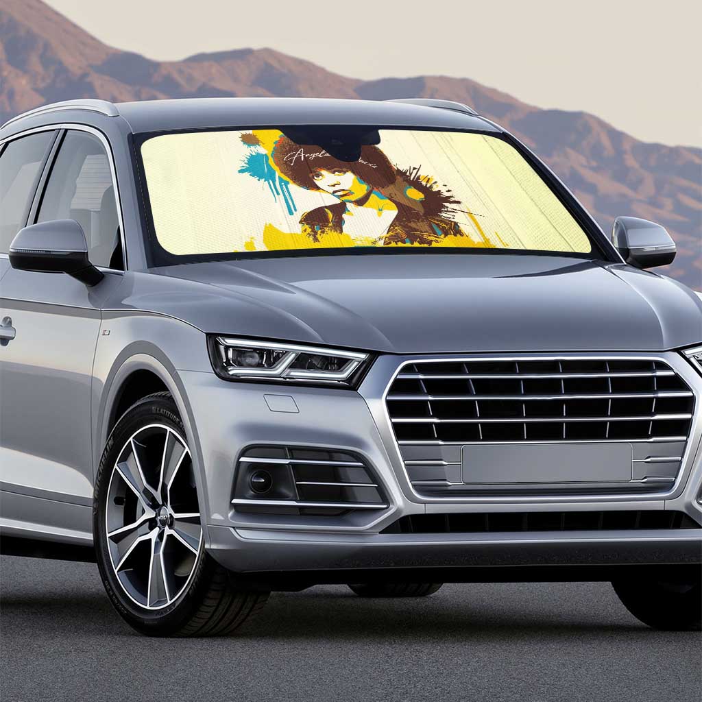 Angela Davis Auto Sun Shade Bold Pop Art Style Freedom Is a Constant Struggle Quote Civil Rights Activist - Wonder Print Shop