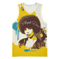 Angela Davis Basketball Jersey Bold Pop Art Style Freedom Is a Constant Struggle Quote Civil Rights Activist - Wonder Print Shop