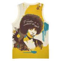 Angela Davis Basketball Jersey Bold Pop Art Style Freedom Is a Constant Struggle Quote Civil Rights Activist - Wonder Print Shop