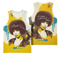 Angela Davis Basketball Jersey Bold Pop Art Style Freedom Is a Constant Struggle Quote Civil Rights Activist - Wonder Print Shop