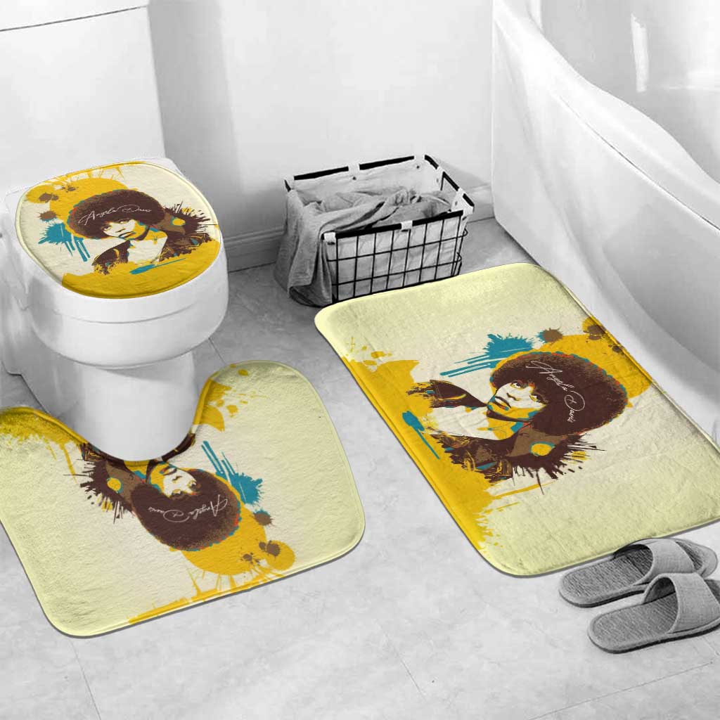 Angela Davis Bathroom Set Bold Pop Art Style Freedom Is a Constant Struggle Quote Civil Rights Activist - Wonder Print Shop