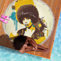 Angela Davis Beach Blanket Bold Pop Art Style Freedom Is a Constant Struggle Quote Civil Rights Activist - Wonder Print Shop