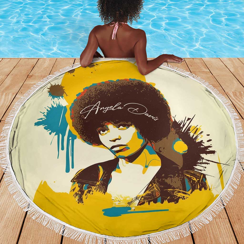 Angela Davis Beach Blanket Bold Pop Art Style Freedom Is a Constant Struggle Quote Civil Rights Activist - Wonder Print Shop