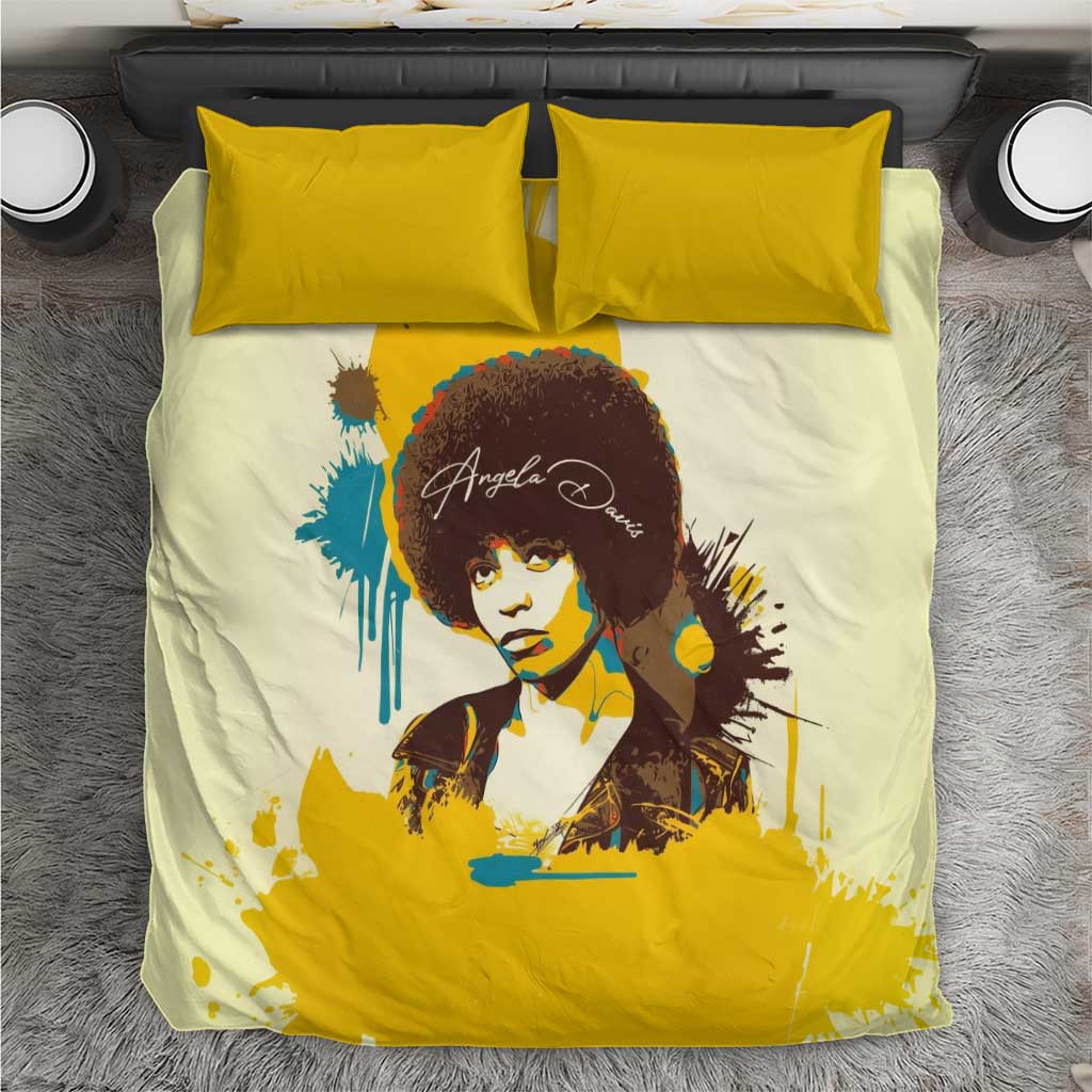 Angela Davis Bedding Set Bold Pop Art Style Freedom Is a Constant Struggle Quote Civil Rights Activist - Wonder Print Shop