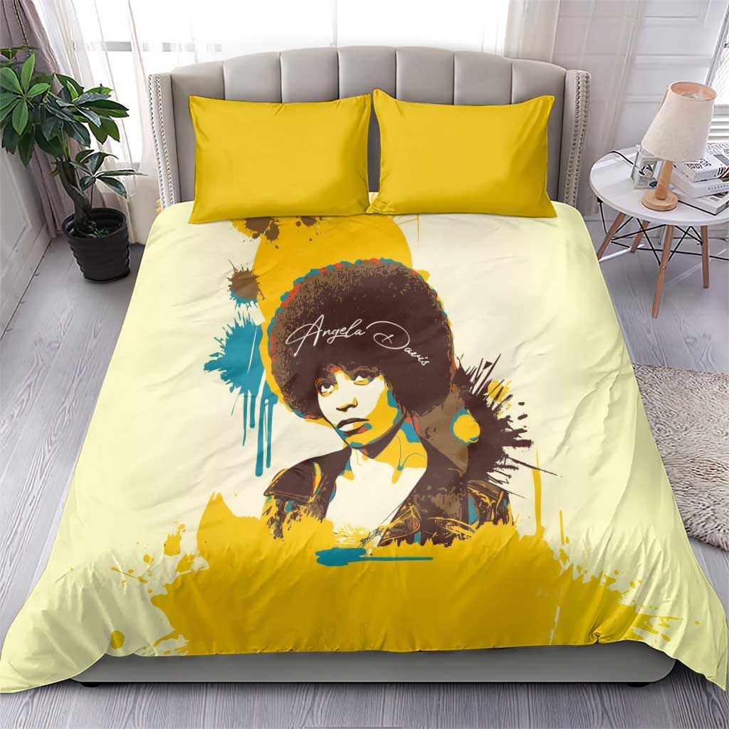 Angela Davis Bedding Set Bold Pop Art Style Freedom Is a Constant Struggle Quote Civil Rights Activist - Wonder Print Shop