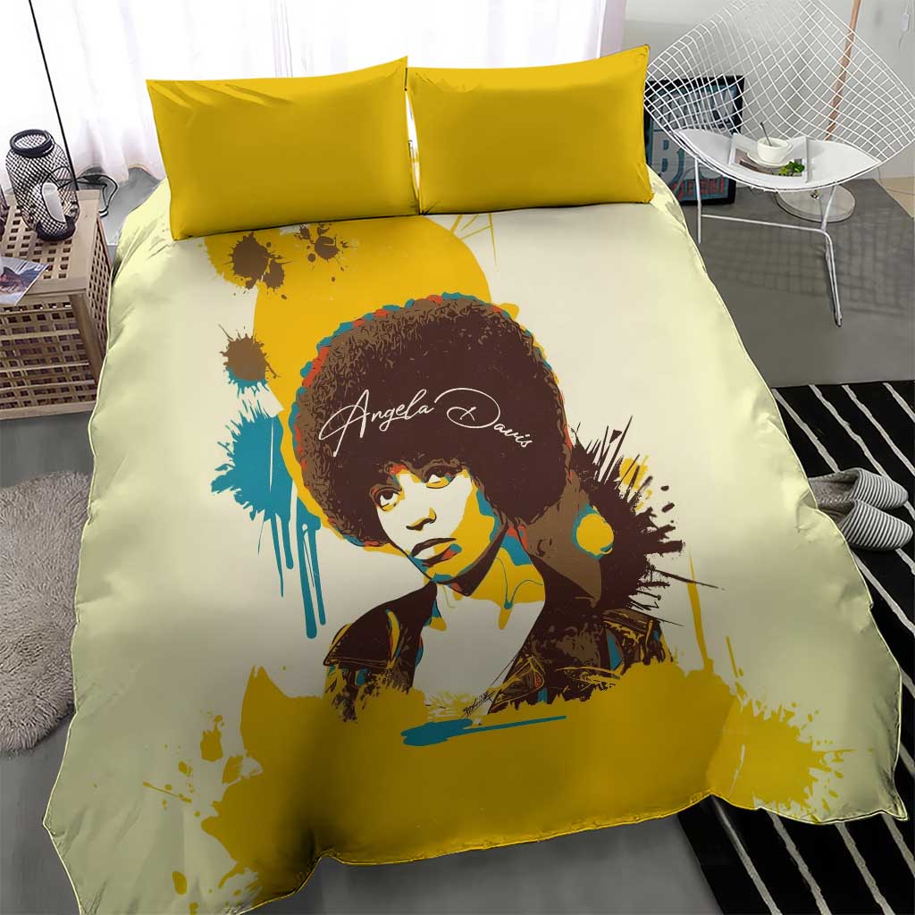 Angela Davis Bedding Set Bold Pop Art Style Freedom Is a Constant Struggle Quote Civil Rights Activist - Wonder Print Shop