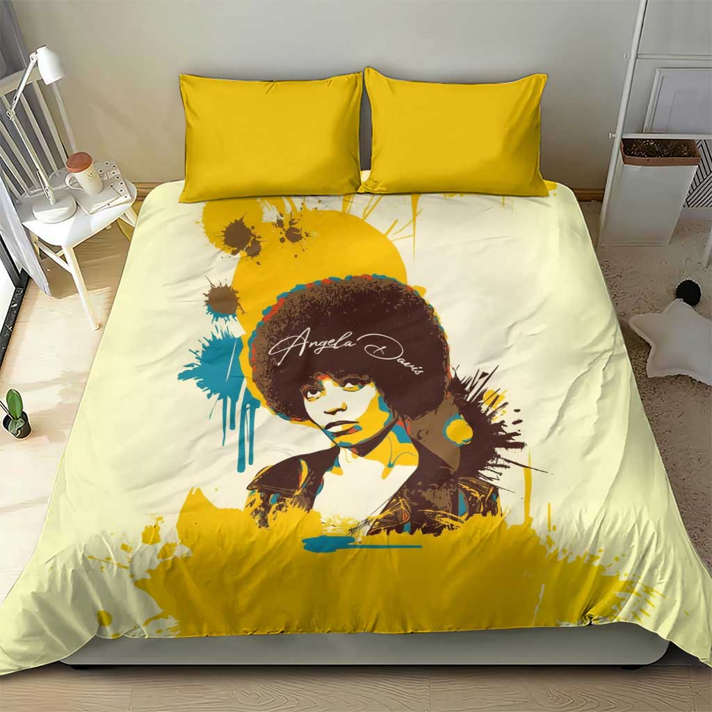 Angela Davis Bedding Set Bold Pop Art Style Freedom Is a Constant Struggle Quote Civil Rights Activist - Wonder Print Shop