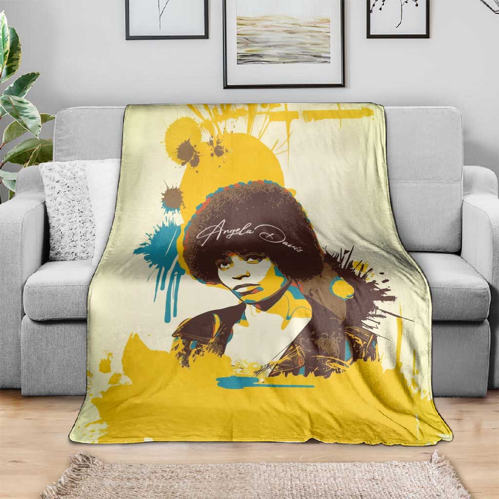 Angela Davis Blanket Bold Pop Art Style Freedom Is a Constant Struggle Quote Civil Rights Activist - Wonder Print Shop