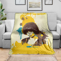 Angela Davis Blanket Bold Pop Art Style Freedom Is a Constant Struggle Quote Civil Rights Activist - Wonder Print Shop