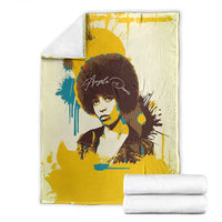 Angela Davis Blanket Bold Pop Art Style Freedom Is a Constant Struggle Quote Civil Rights Activist - Wonder Print Shop