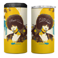 Angela Davis 4 in 1 Can Cooler Tumbler Bold Pop Art Style Freedom Is a Constant Struggle Quote Civil Rights Activist - Wonder Print Shop