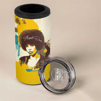 Angela Davis 4 in 1 Can Cooler Tumbler Bold Pop Art Style Freedom Is a Constant Struggle Quote Civil Rights Activist - Wonder Print Shop