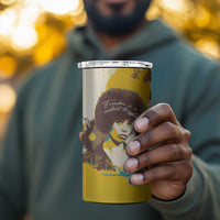 Angela Davis 4 in 1 Can Cooler Tumbler Bold Pop Art Style Freedom Is a Constant Struggle Quote Civil Rights Activist - Wonder Print Shop