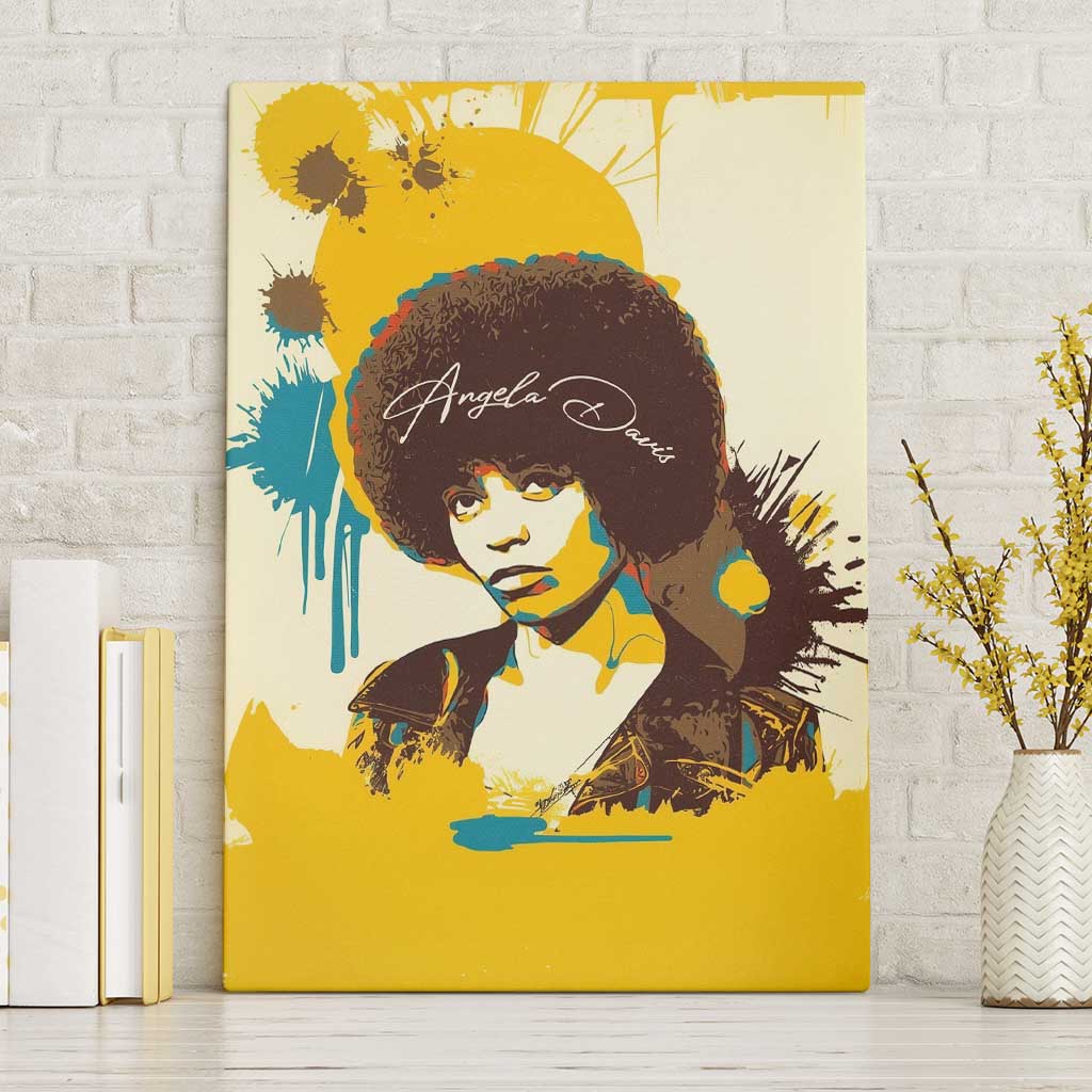 Angela Davis Canvas Wall Art Bold Pop Art Style Freedom Is a Constant Struggle Quote Civil Rights Activist - Wonder Print Shop