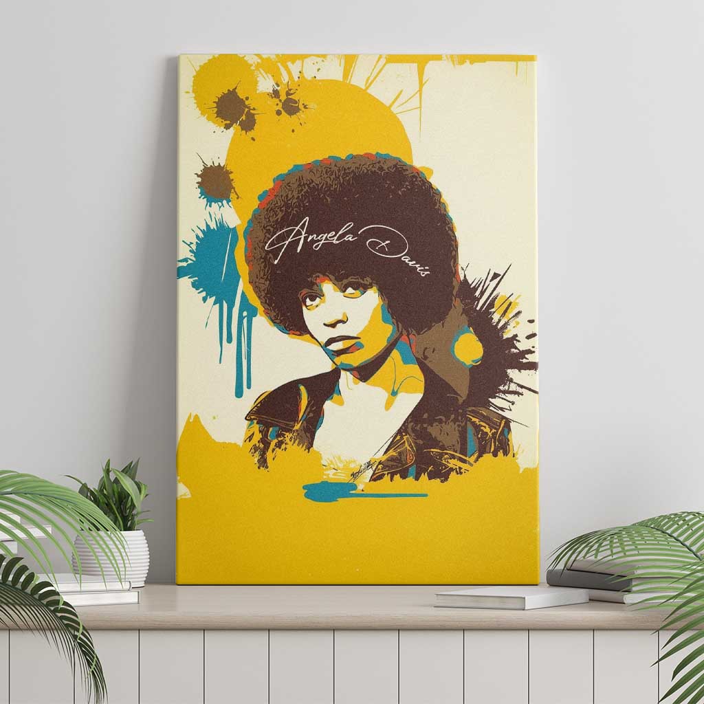 Angela Davis Canvas Wall Art Bold Pop Art Style Freedom Is a Constant Struggle Quote Civil Rights Activist - Wonder Print Shop