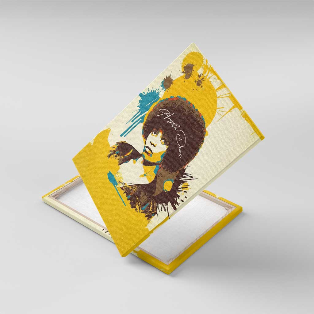 Angela Davis Canvas Wall Art Bold Pop Art Style Freedom Is a Constant Struggle Quote Civil Rights Activist - Wonder Print Shop