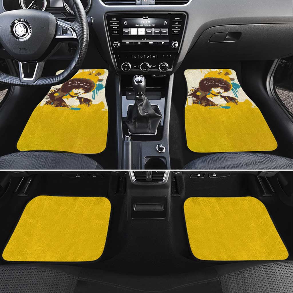 Angela Davis Car Mats Bold Pop Art Style Freedom Is a Constant Struggle Quote Civil Rights Activist - Wonder Print Shop