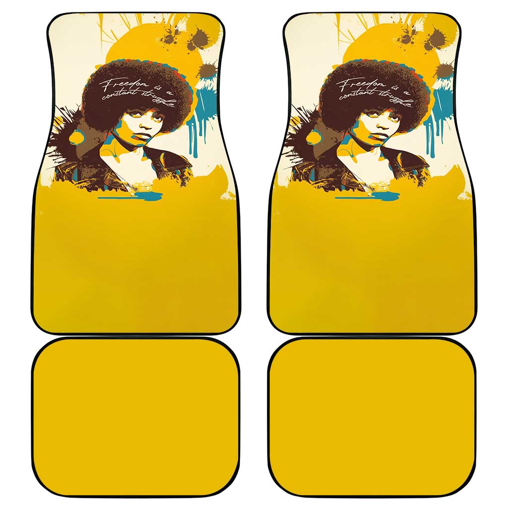 Angela Davis Car Mats Bold Pop Art Style Freedom Is a Constant Struggle Quote Civil Rights Activist - Wonder Print Shop