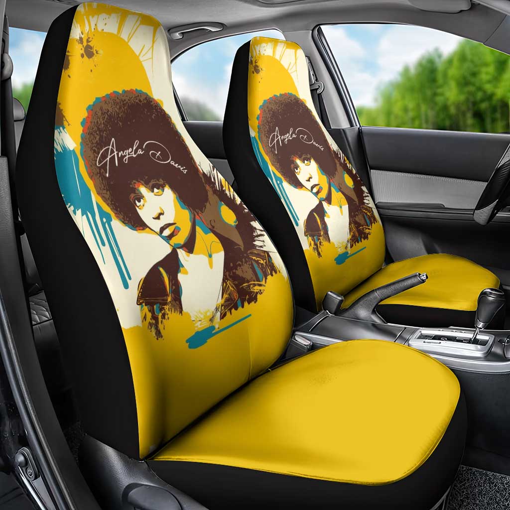 Angela Davis Car Seat Cover Bold Pop Art Style Freedom Is a Constant Struggle Quote Civil Rights Activist - Wonder Print Shop