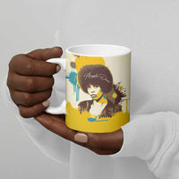 Angela Davis Ceramic Mug Bold Pop Art Style Freedom Is a Constant Struggle Quote Civil Rights Activist - Wonder Print Shop