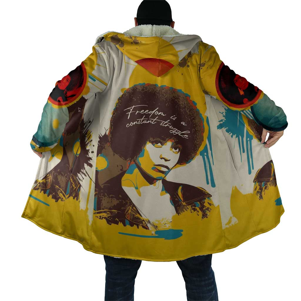 Angela Davis Cloak Bold Pop Art Style Freedom Is a Constant Struggle Quote Civil Rights Activist - Wonder Print Shop