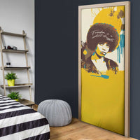 Angela Davis Door Cover Bold Pop Art Style Freedom Is a Constant Struggle Quote Civil Rights Activist - Wonder Print Shop