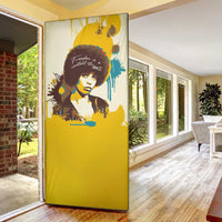 Angela Davis Door Cover Bold Pop Art Style Freedom Is a Constant Struggle Quote Civil Rights Activist - Wonder Print Shop