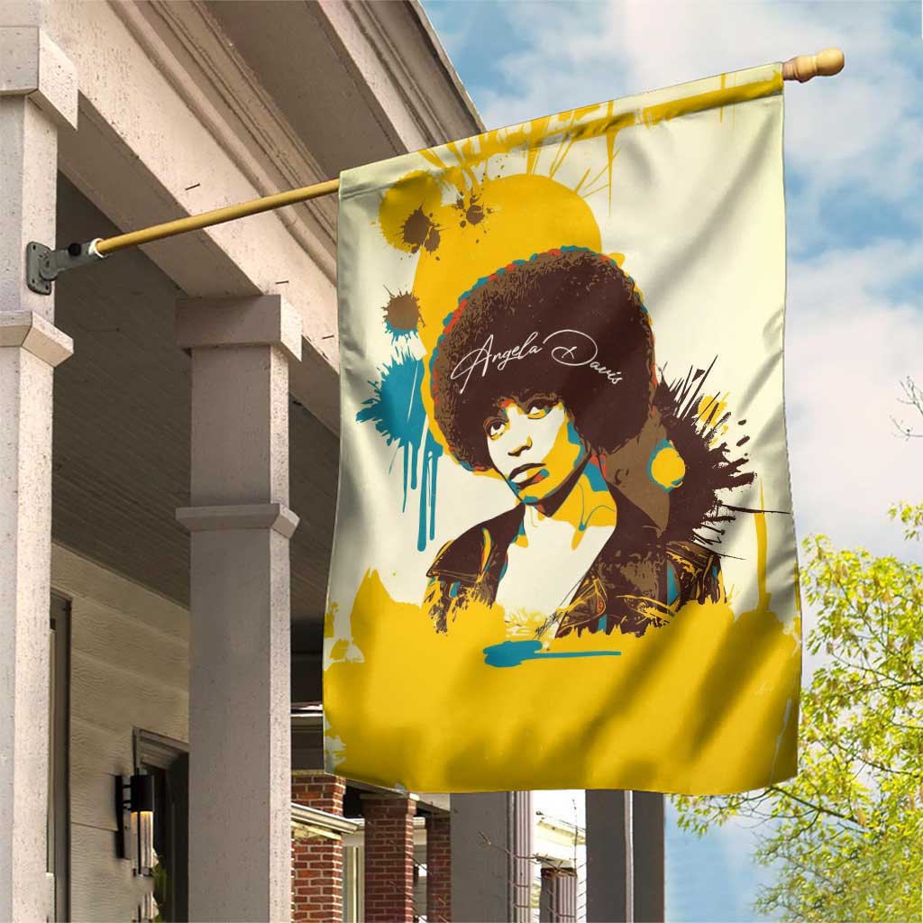 Angela Davis Garden Flag Bold Pop Art Style Freedom Is a Constant Struggle Quote Civil Rights Activist - Wonder Print Shop