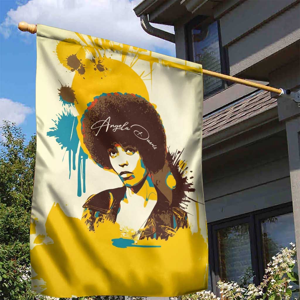Angela Davis Garden Flag Bold Pop Art Style Freedom Is a Constant Struggle Quote Civil Rights Activist - Wonder Print Shop