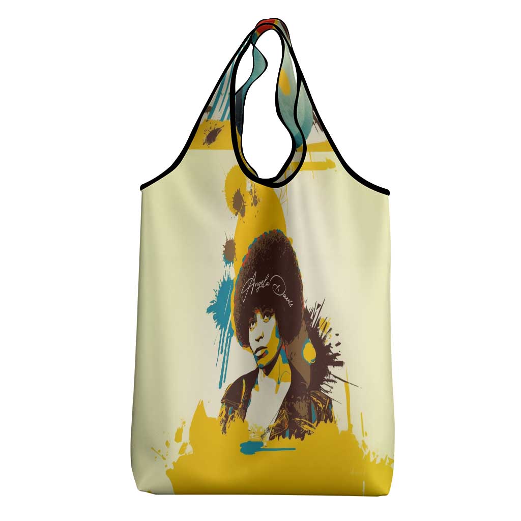 Angela Davis Grocery Bag Bold Pop Art Style Freedom Is a Constant Struggle Quote Civil Rights Activist - Wonder Print Shop