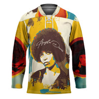Angela Davis Hockey Jersey Bold Pop Art Style Freedom Is a Constant Struggle Quote Civil Rights Activist - Wonder Print Shop