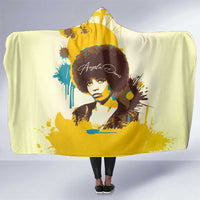 Angela Davis Hooded Blanket Bold Pop Art Style Freedom Is a Constant Struggle Quote Civil Rights Activist - Wonder Print Shop