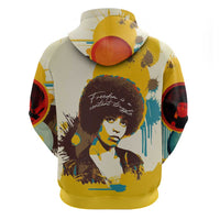 Angela Davis Hoodie Bold Pop Art Style Freedom Is a Constant Struggle Quote Civil Rights Activist - Wonder Print Shop
