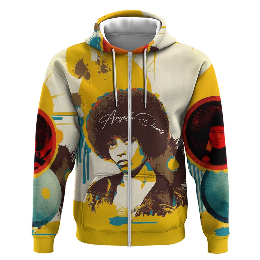 Angela Davis Hoodie Bold Pop Art Style Freedom Is a Constant Struggle Quote Civil Rights Activist - Wonder Print Shop