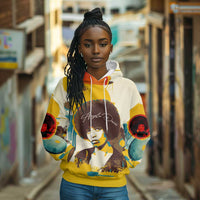 Angela Davis Hoodie Bold Pop Art Style Freedom Is a Constant Struggle Quote Civil Rights Activist - Wonder Print Shop