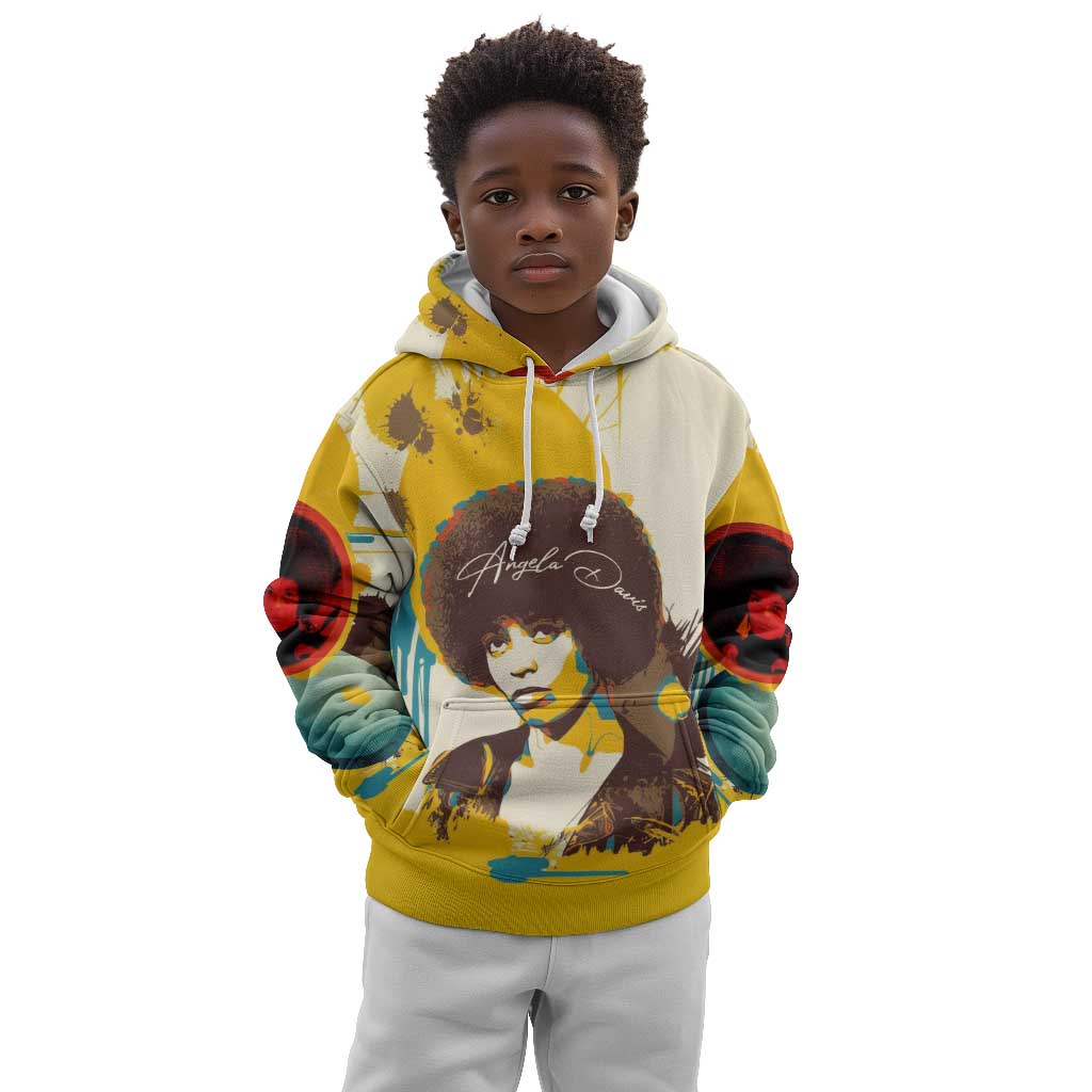 Angela Davis Kid Hoodie Bold Pop Art Style Freedom Is a Constant Struggle Quote Civil Rights Activist - Wonder Print Shop