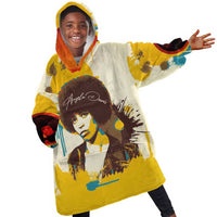 Angela Davis Kid Wearable Blanket Hoodie Bold Pop Art Style Freedom Is a Constant Struggle Quote Civil Rights Activist - Wonder Print Shop