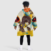 Angela Davis Kid Wearable Blanket Hoodie Bold Pop Art Style Freedom Is a Constant Struggle Quote Civil Rights Activist - Wonder Print Shop