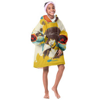 Angela Davis Kid Wearable Blanket Hoodie Bold Pop Art Style Freedom Is a Constant Struggle Quote Civil Rights Activist - Wonder Print Shop