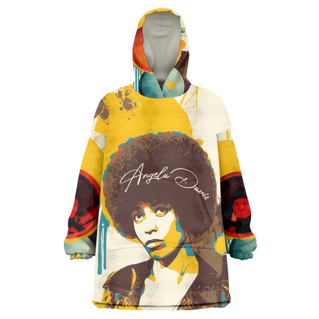 Angela Davis Kid Wearable Blanket Hoodie Bold Pop Art Style Freedom Is a Constant Struggle Quote Civil Rights Activist - Wonder Print Shop