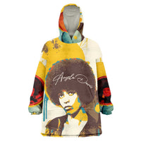 Angela Davis Kid Wearable Blanket Hoodie Bold Pop Art Style Freedom Is a Constant Struggle Quote Civil Rights Activist - Wonder Print Shop