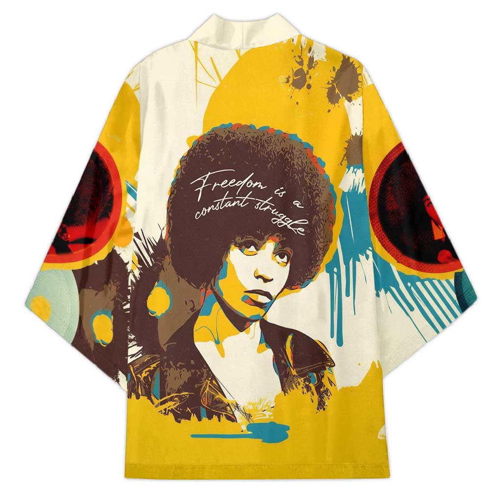 Angela Davis Kimono Bold Pop Art Style Freedom Is a Constant Struggle Quote Civil Rights Activist - Wonder Print Shop