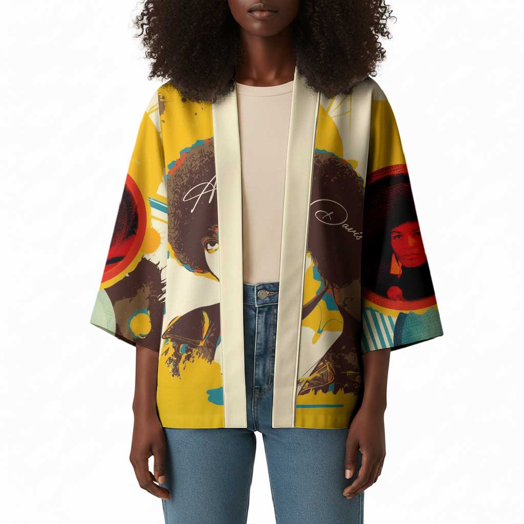 Angela Davis Kimono Bold Pop Art Style Freedom Is a Constant Struggle Quote Civil Rights Activist - Wonder Print Shop