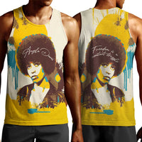 Angela Davis Men Tank Top Bold Pop Art Style Freedom Is a Constant Struggle Quote Civil Rights Activist - Wonder Print Shop