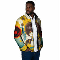 Angela Davis Padded Jacket Bold Pop Art Style Freedom Is a Constant Struggle Quote Civil Rights Activist - Wonder Print Shop