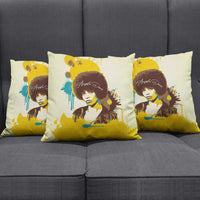 Angela Davis Pillow Cover Bold Pop Art Style Freedom Is a Constant Struggle Quote Civil Rights Activist - Wonder Print Shop