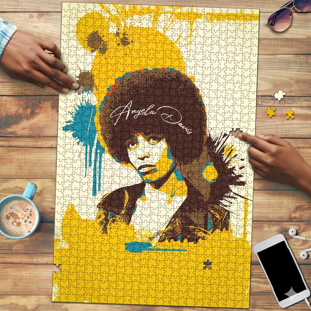 Angela Davis Puzzle Bold Pop Art Style Freedom Is a Constant Struggle Quote Civil Rights Activist - Wonder Print Shop