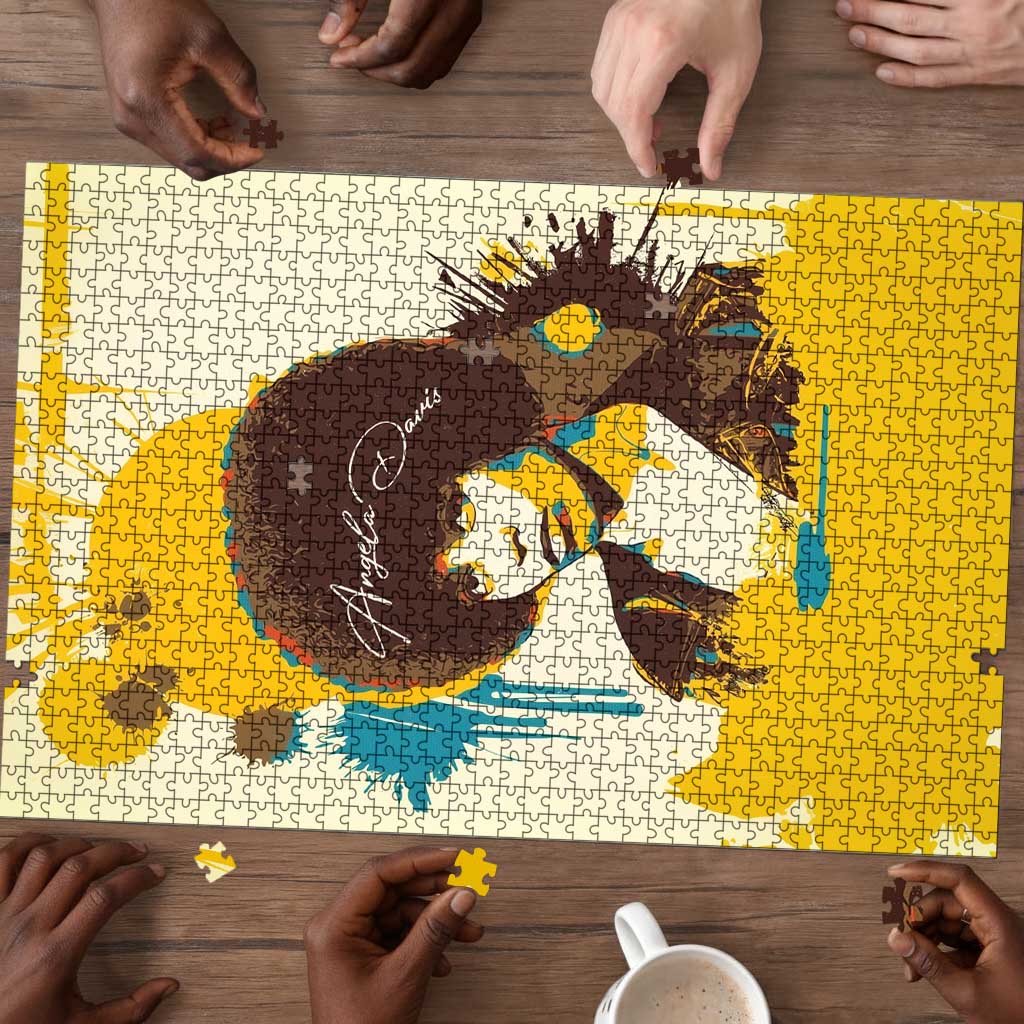 Angela Davis Puzzle Bold Pop Art Style Freedom Is a Constant Struggle Quote Civil Rights Activist - Wonder Print Shop